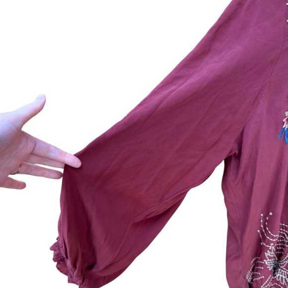 Johnny Was Silk Embroidered Blouse - Picture 9 of 11